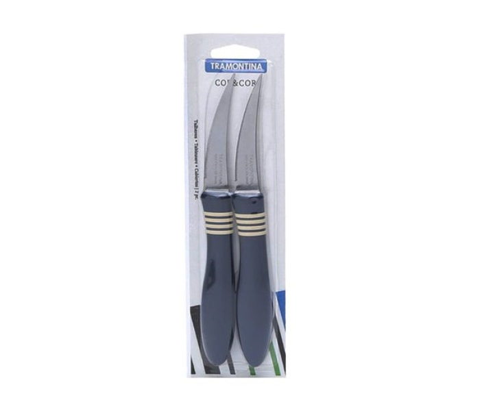 TRAMONTINA 2-Piece Cor And Cor Tomato Knife Set Blue/Silver - Zoom Image