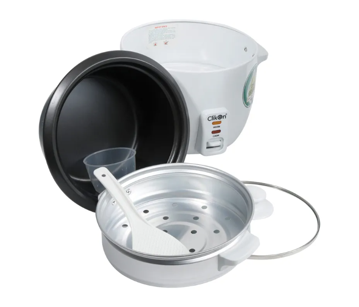 Clikon CK2703 1.8 Litre Rice Cooker With Steamer - White - Zoom Image 2