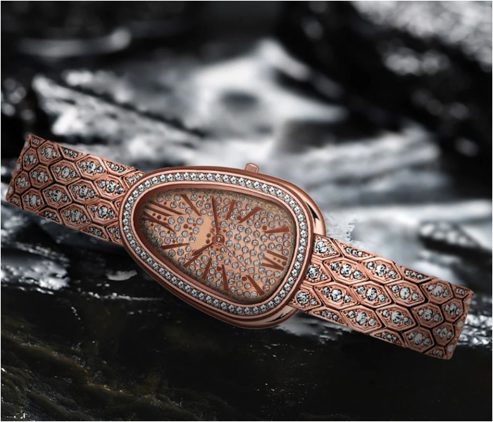 Fashion New Style Snake Shaped Crystal Women Watch - Rose Gold - Zoom Image 2