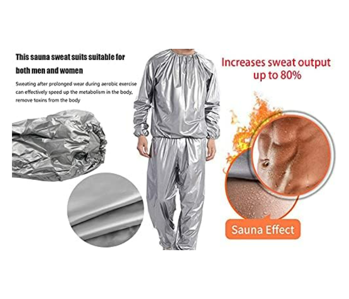 Golden Sauna Suit Slimming Weight Loss Suit  Tear resistant Suitable for Running Gym Jogging CardioWeight Lifting Fitness Workout For Men Women - XXXXXL - Zoom Image 6