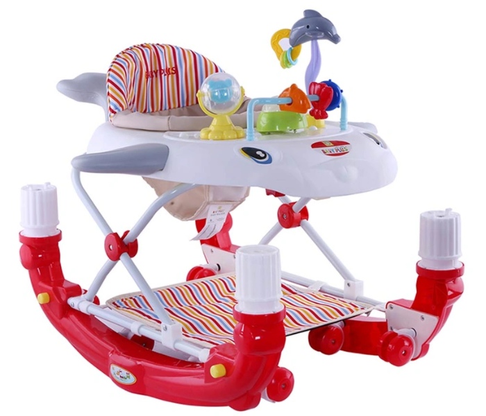 Baby Plus BP7747-RED/WHT Baby Walker - Red and White - Zoom Image 1