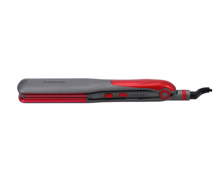 Olsenmark OMH4085 Wide Floating Plate 2-in-1 Hair Straightener - Grey and Red - Zoom Image 2