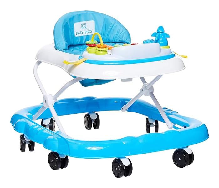 Baby Plus BP8992-WHT/BLUE Baby Walker - White and Blue - Zoom Image 1