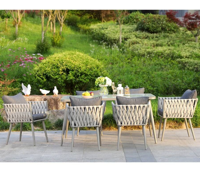 Outdoor dining set 6 seats with cushions. - Zoom Image 2