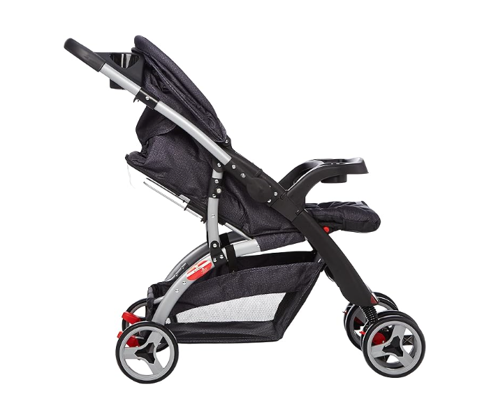 Baby plus BP4958GREY/BLACK Sunshade Canopy Pram Stroller - Grey and Black - Zoom Image 3