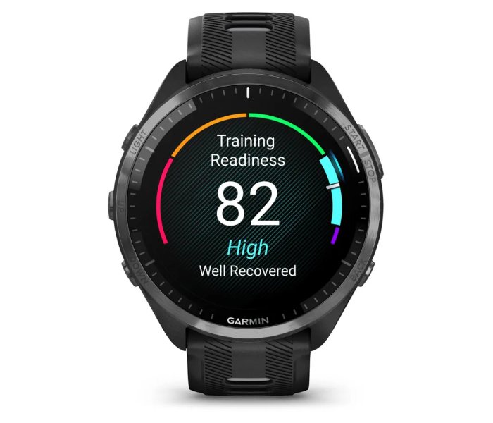 Garmin 010-02809-10 Forerunner 965 Carbon Grey DLC Titanium Bezel With Black/Powder Grey Silicone Strap Running Smartwatch - Zoom Image 3