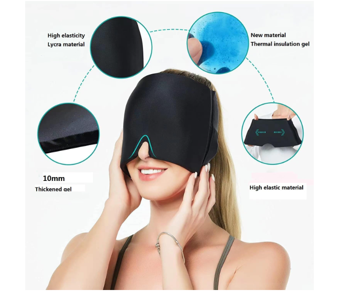 Headache Relief Ice Mask, Hot & Cold Therapy Headache Relief Hat, Migraine Relief Cap, Form Fitting Headache Relief Cap, Head Wrap Ice Mask, Gel Ice Mask for Headaches, Sinus - Zoom Image 3