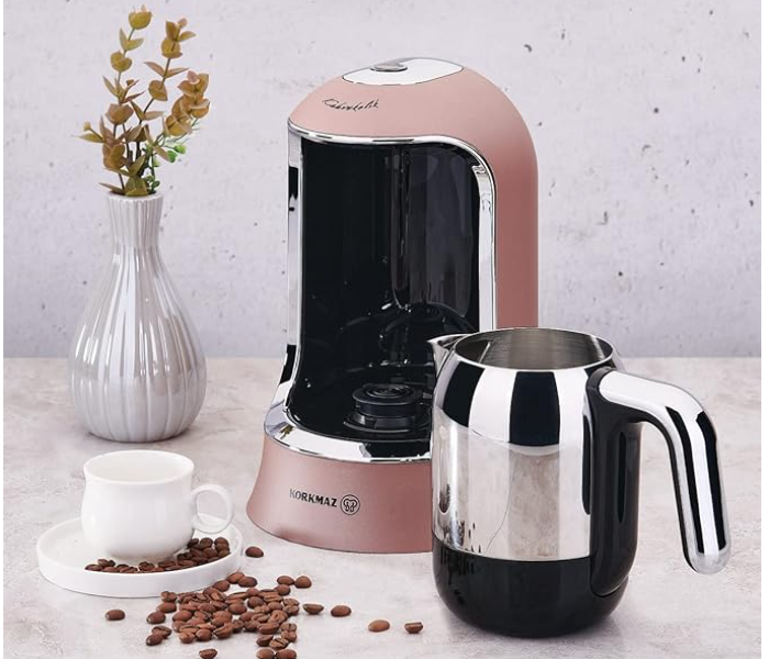 Korkmaz A860-06 Sleek And Stylish Kahvekolik Coffee Maker Rosegold-Chrome - Zoom Image 3