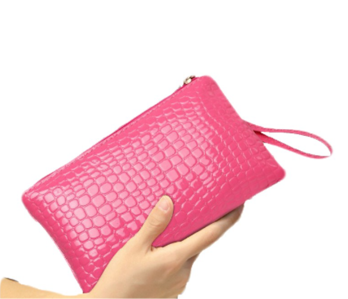 Leather Crocodile Pattern Handbag For Women - Pink - Zoom Image 2