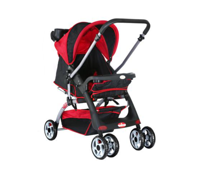 Baby plus BP4958RED/BLACK Sunshade Canopy Pram Stroller - Red and Black - Zoom Image 2