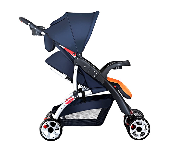 Baby plus BP4959NAVY/ORANGE Sunshade Canopy Stroller - Navy and Orange - Zoom Image 2