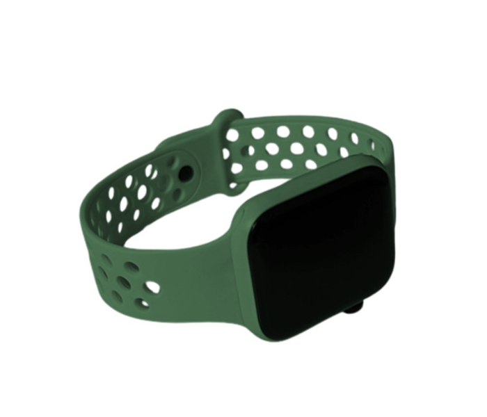 LED Wrist Watch for Unisex with Silicon Strap - Green - Zoom Image