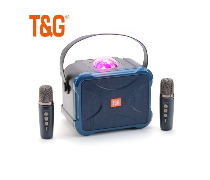 T&G Speaker Portable Karaoke Wireless Outdoor Subwoofer Stereo With 2 Microphone And Colorful Light - Zoom Image 1