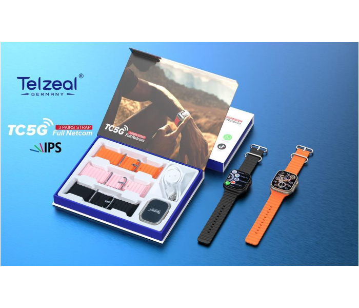 Telzeal Germany TC 5G 2.2 Inch HD Screen WiFi Bluetooth 3 Pair Silicon Straps Smartwatch - Zoom Image 1