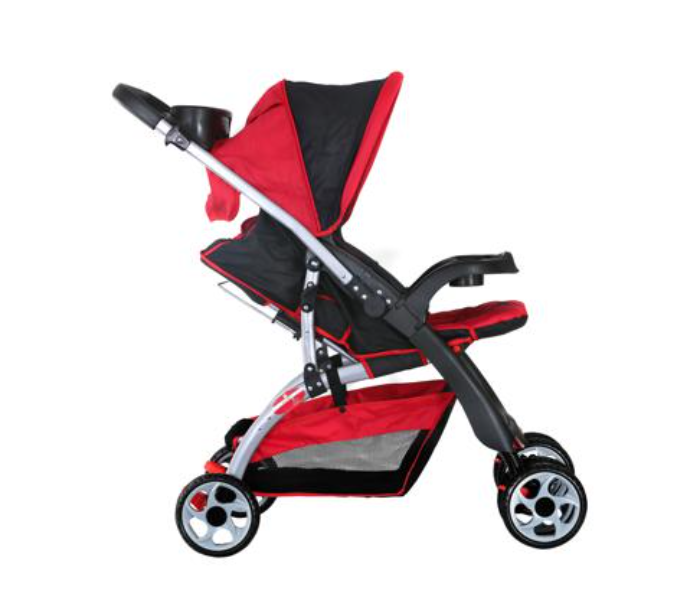 Baby plus BP4958RED/BLACK Sunshade Canopy Pram Stroller - Red and Black - Zoom Image 3