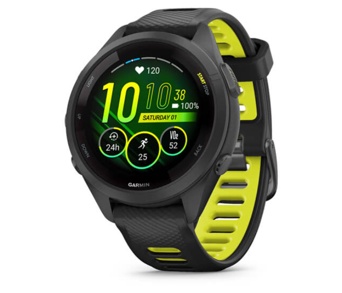 Garmin 010-02810-13 Forerunner 265S With Black Bezel And Black/Amp Yellow Silicone Strap Smart Watch - Zoom Image 1