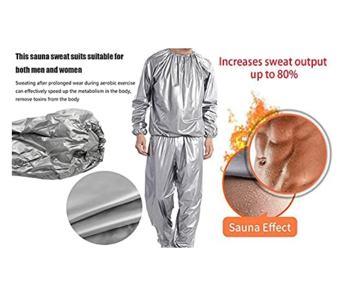 Golden Sauna Suit Slimming Weight Loss Suit  Tear resistant Suitable for Running Gym Jogging CardioWeight Lifting Fitness Workout For Men Women - L - Zoom Image 6