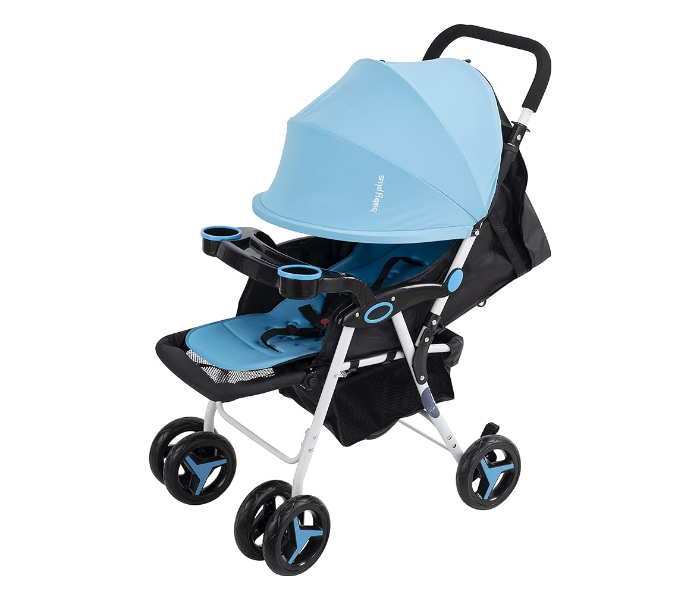 Baby Plus BP8456-BLUE Sunshade Canopy Pram Stroller - Sky blue and Black - Zoom Image 1