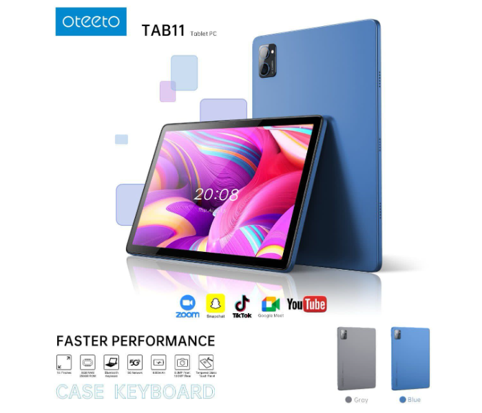 Oteeto Tab 11 5G Android Tablet PC 10 Inch 8GB Ram 256GB Dual Sim 5000mAh Battery With Wireless Keyboard - Zoom Image 4