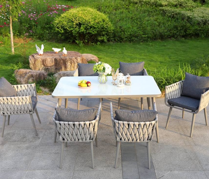 Outdoor dining set 6 seats with cushions. - Zoom Image 1