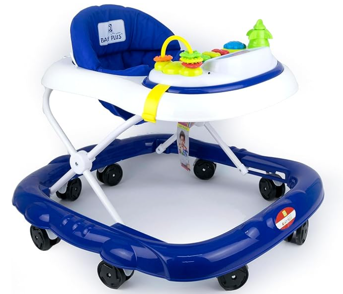 Baby Plus BP8992-WHT/NAVY Baby Walker - White and Navy - Zoom Image 1