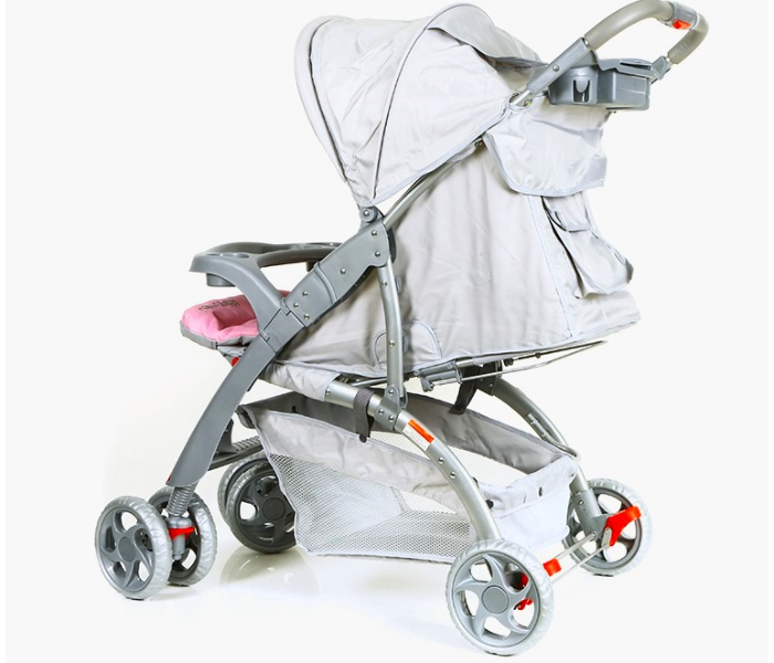 Baby plus BP4959PINK/GREY Sunshade Canopy Stroller - Pink and Grey - Zoom Image 4