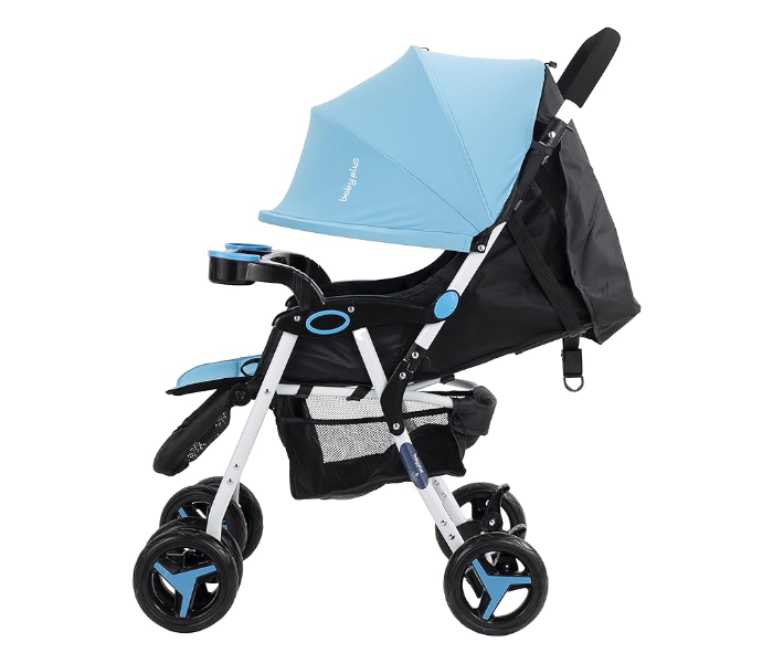 Baby Plus BP8456-BLUE Sunshade Canopy Pram Stroller - Sky blue and Black - Zoom Image 2