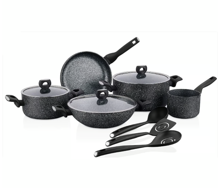 Korkmaz A2681 Nora Plus Cookware Set (11 Pcs) - Black - Zoom Image 1