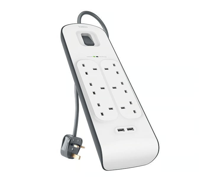 Belkin BSV604af2M 2.4 Amp USB Charging 6-outlet Surge Protection Strip - White - Zoom Image 4