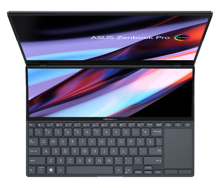 Asus Zenbook Pro 14 Duo OLED UX8402VV-OLEDI9TB Intel Core i9 13th Gen 14.5inch 32GB RAM 1TB SSD 8GB NVIDIA GeForce RTX 4060 Graphics English Arabic Keyboard Win 11 Home - Black - Zoom Image 2