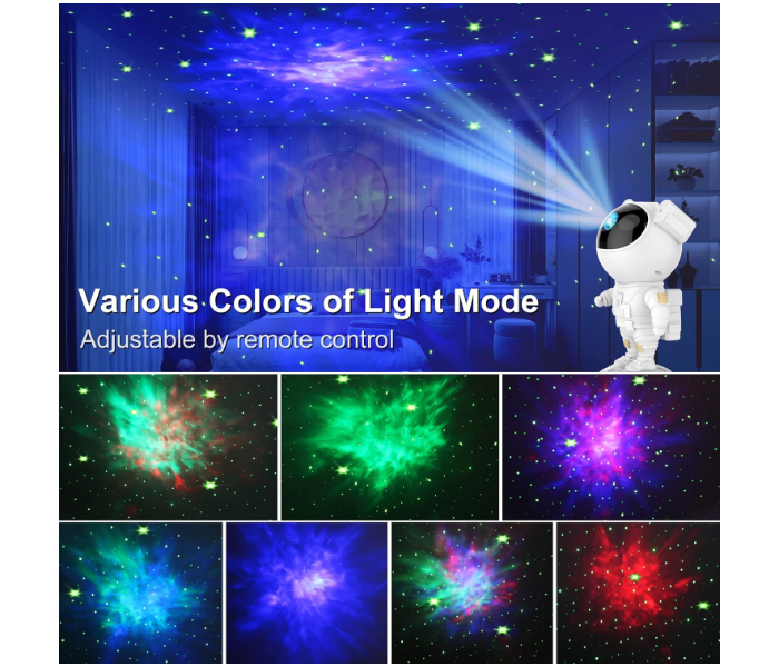 Astronaut Galaxy Star Projector LED Night Lamp With Speaker And Timer - Zoom Image 9