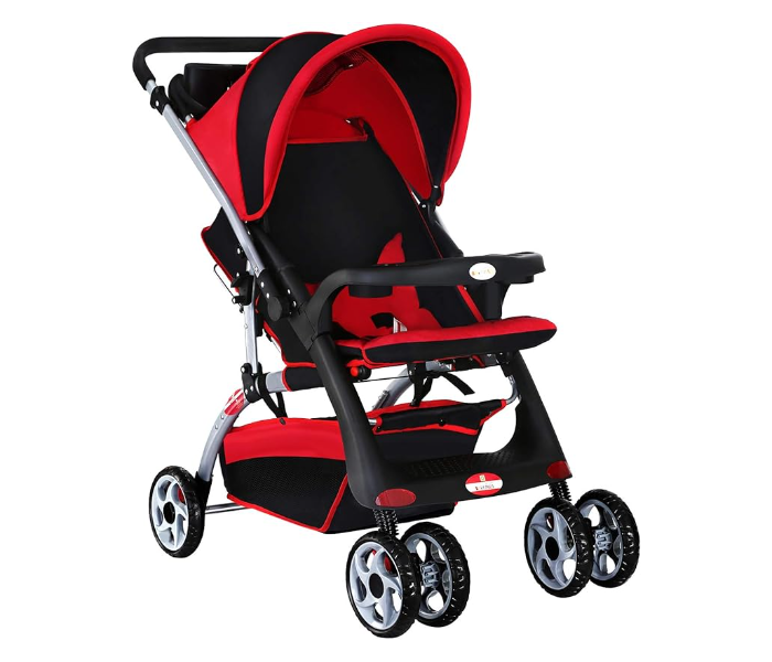 Baby plus BP4958RED/BLACK Sunshade Canopy Pram Stroller - Red and Black - Zoom Image 1