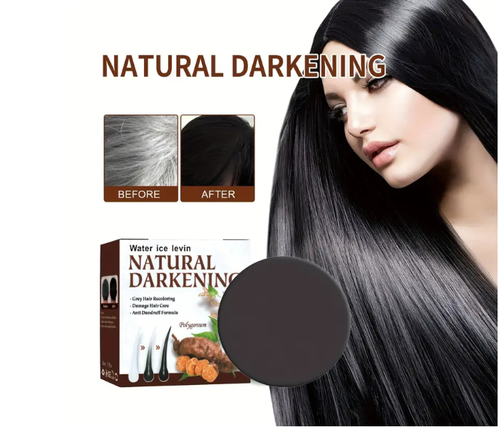 Natural Hair Darkening Soap Shampoo Bar Repair Gray White Hair Color Dye Hair Shampoo Natural Organic Hair Conditioner - Black - Zoom Image 3