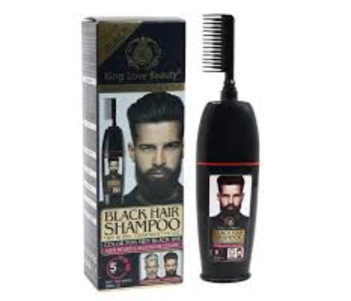 King Love Beauty 2 IN 1 Black Hair Dye Shampoo With comb 200ml - Zoom Image 2