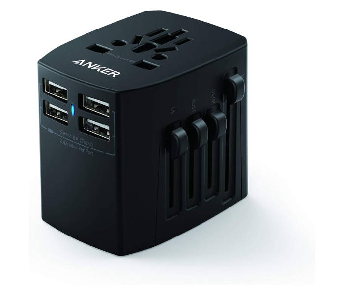 Anker Universal Travel Adapter With 4 USB Ports - Black - Zoom Image 1