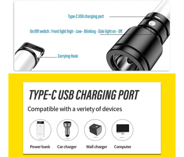 Generic High Power Led Flashlight Rechargeable Camping Lamp Lantern With Side Light Waterproof Outdoor Portable Light With Tail Hook - Zoom Image 4