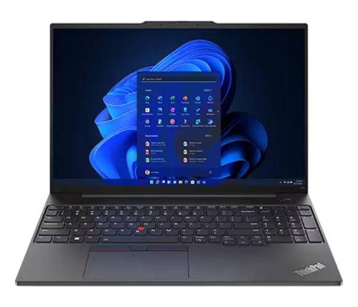 Lenovo 21JN0022GR Thinkpad E16 16 Inch WUXGA Display Intel Core i7 13Th Gen 8GB RAM 512GB SSD Intel IRIS Graphics English Arabic Keyboard DOS Laptop - Black  - Zoom Image 1