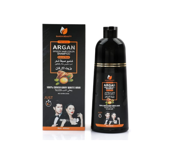  Argan Oil Speedy Hair Color Shampoo Unisex 420ml Natural Black   - Zoom Image 2