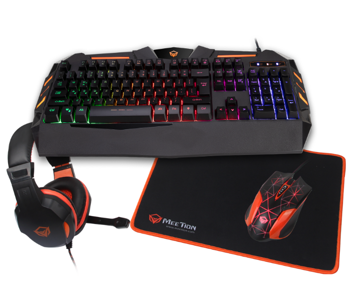 Meetion C500 Gaming Mouse Keyboard and Headset Combo with Mouse Pad - Black - Zoom Image 2