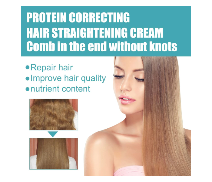 Protein Correcting Hair Straightening Cream Silk Gloss for Hair Smoothing, Protein Correcting, Natural Silk & Gloss Straightener Cream for Most Hair Types - Zoom Image 5