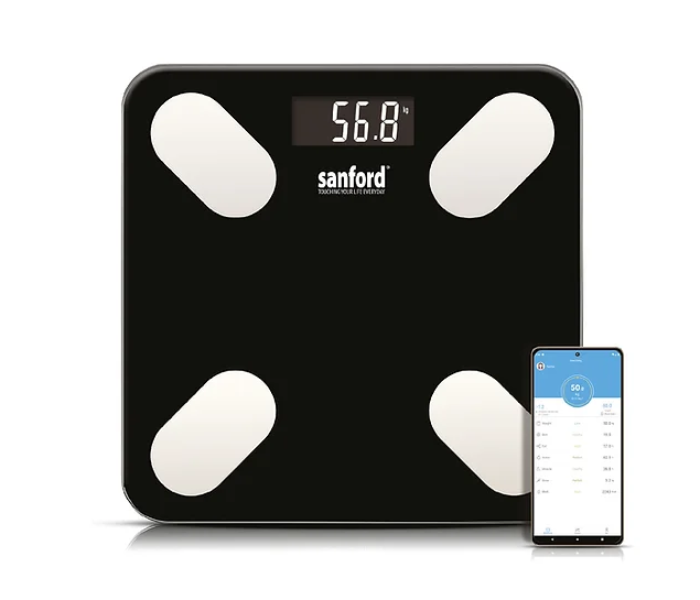 Sanford SF1525FPS Body Fat Monitor Scale with Bluetooth - Black - Zoom Image 2