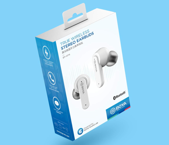 Boya BY-AP4 True Wireless Stereo Earbuds - White - Zoom Image 5