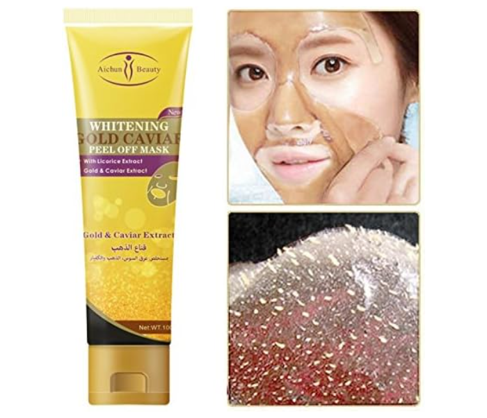 Gold Facial Tearing Peel off Moisturizing Mask, Whitening Pores Cleaning Face Caviar Mask Skin Care for All Skin Types, Remove Wrinkles Repair Skin Anti-aging Deep Cleaning Mask - Zoom Image 2