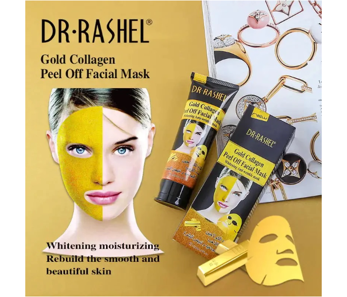 Dr Rashel Gold Facial Tearing Peel off Moisturizing Mask, Whitening Pores Cleaning Face Caviar Mask Skin Care for All Skin Types, Remove Wrinkles Repair Skin Anti-aging Deep Cleaning Mask - Zoom Image 2