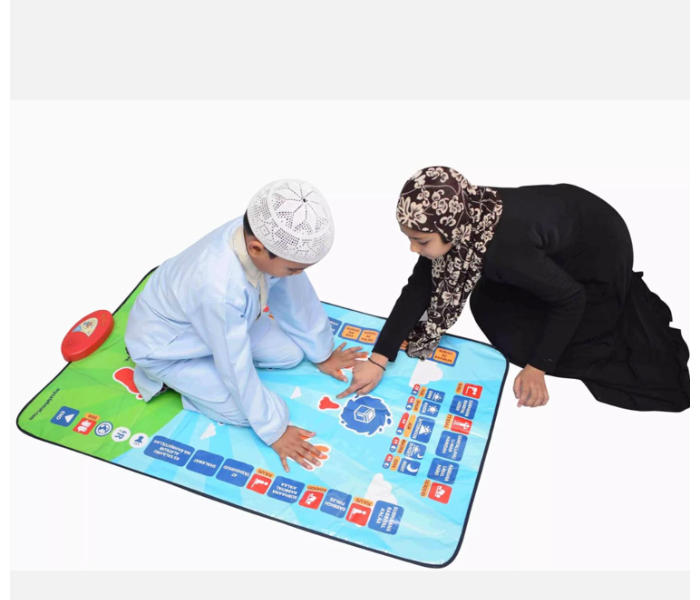 Smart Educational Prayer Mat for Kids, Prayer Rug Electronic Islamic Prayer Mat with Worship Step Guide for Kids Toddlers ＆ Ramadan Gifts 110 x 70cm - Zoom Image 2