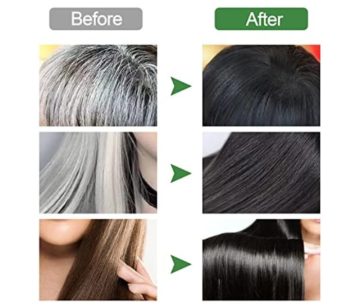 3 in 1 Instant Black Hair Deye Color Shampoo Easy To Use And Long Lasting, Organic Natural Fast Hair Dye, 100% Grey Coverage in Minutes for Women & Men - Zoom Image 5