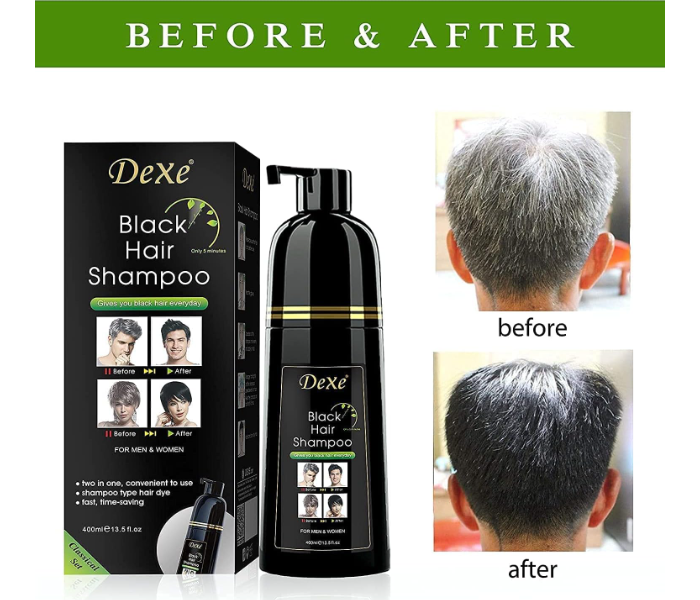 Dexe Natural Instant Black Hair Dye Shampoo for Men And Women 400 ml With Fast Acting Natural Ingredients - Zoom Image 6