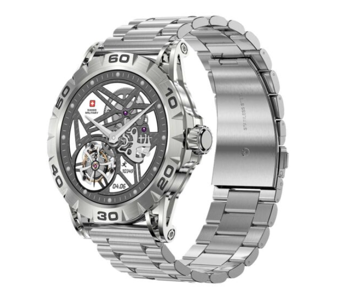 Swiss Military Dom 2 Smart Watch with Metal Strap - Silver - Zoom Image 2