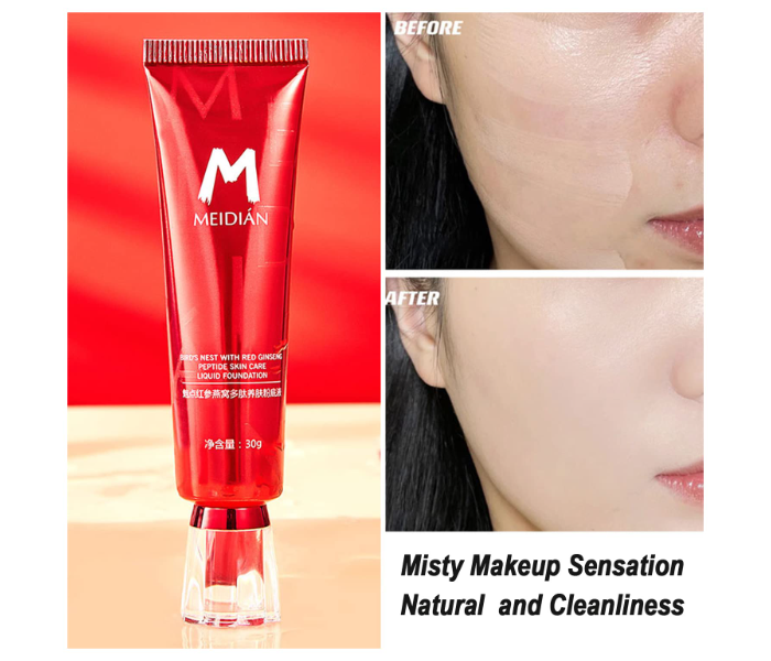 High Quality Liquid Foundation Concealer Moisturizing Flawless Waterproof Birds Nest with Red Ginseng Peptide Skin Care Polypeptide Skin Nourishing Liquid Foundation Make up Natural color - Zoom Image 3