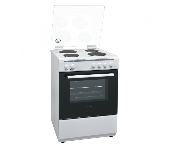 Vestel F66SH04 60x60 Cm Hot Plate Cooking Range - White and Black - Zoom Image